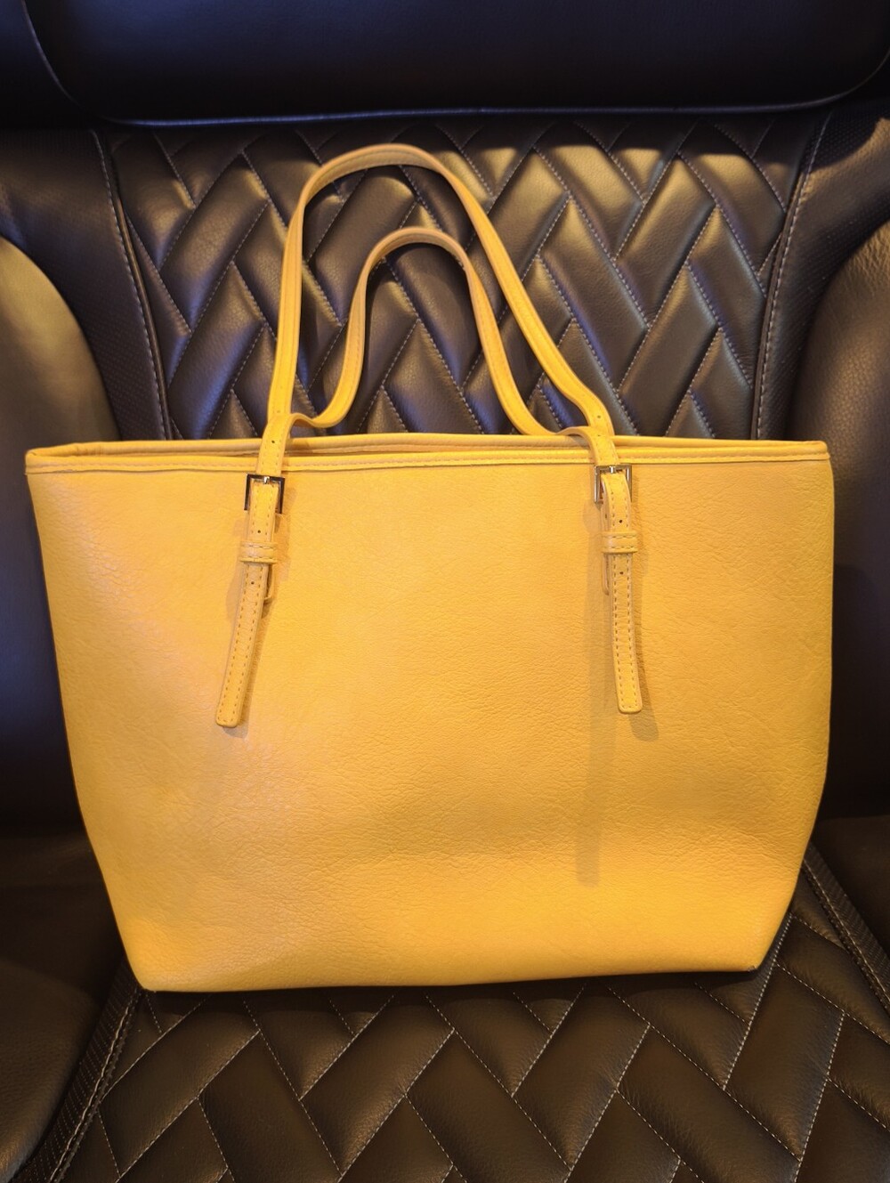 Urban Expressions Women's Yellow Leather Tote Bag